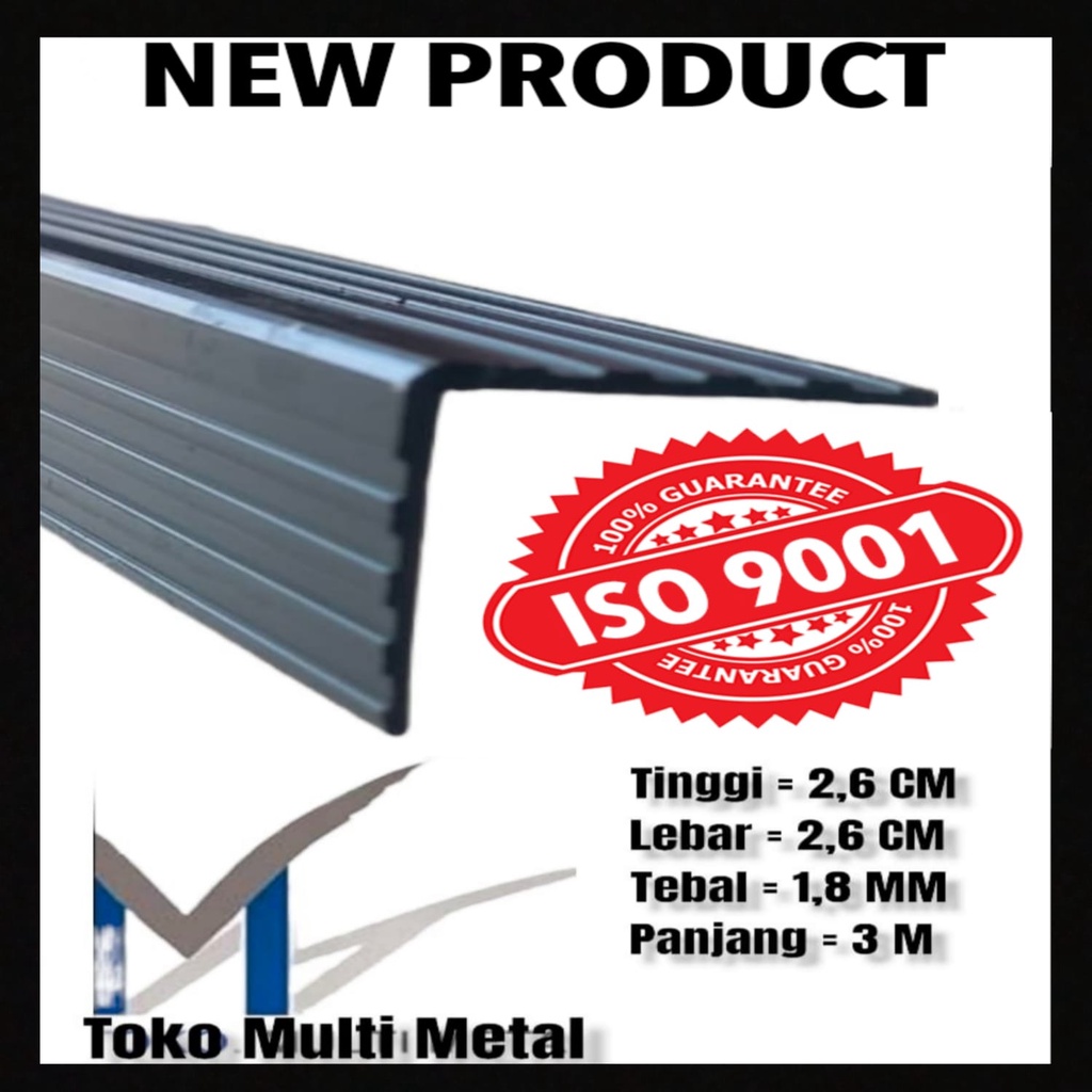 List Siku Alumunium Motif L Hardcase Warna Hitam Multi Metal